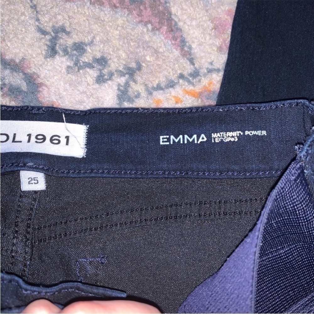 DL1961 Emma Dark Wash Stretch Maternity Skinny Jeans Leggings Size 25 - Picture 5 of 7